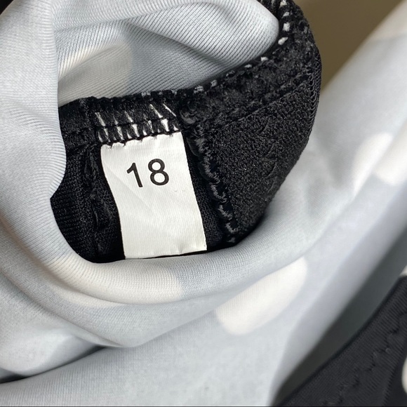 Black & White Polka Dot Full Swimsuit Plus 18 - Picture 2 of 4